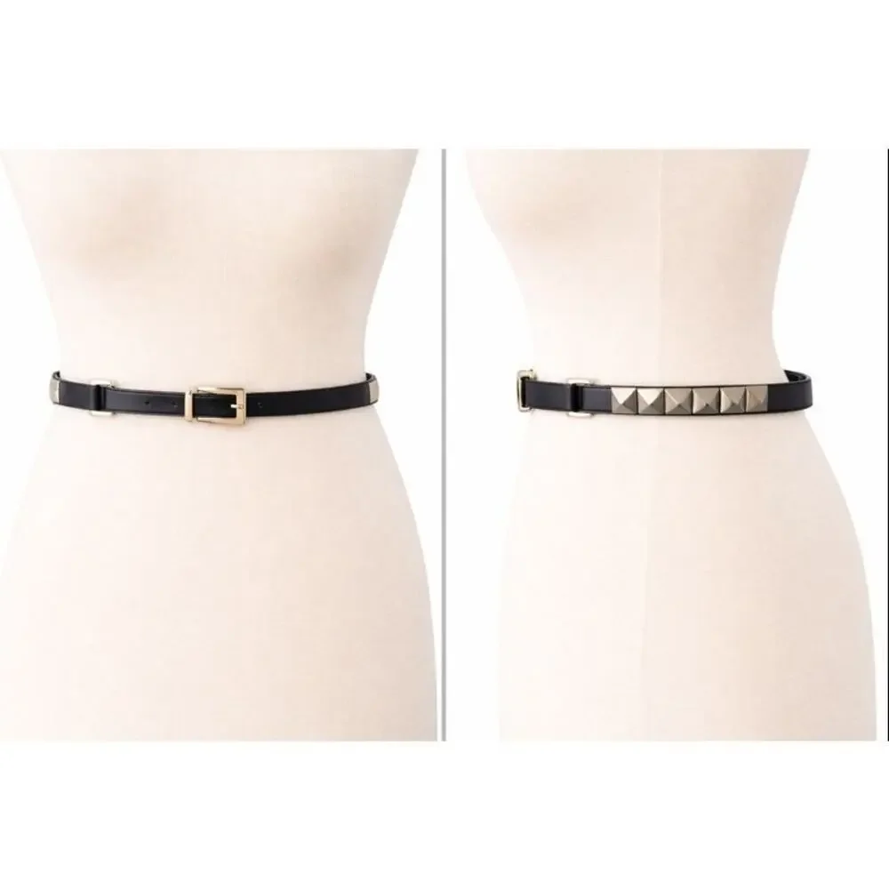 Vintage Suzi Roher Canada Studded Leather Belt Small Plus Silver 90s